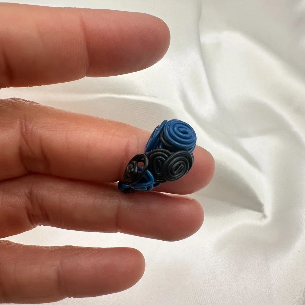 Vintage Y2K Wire Wrap Spiral Statement Ring Women's Classic Fashion Jewelry Boho